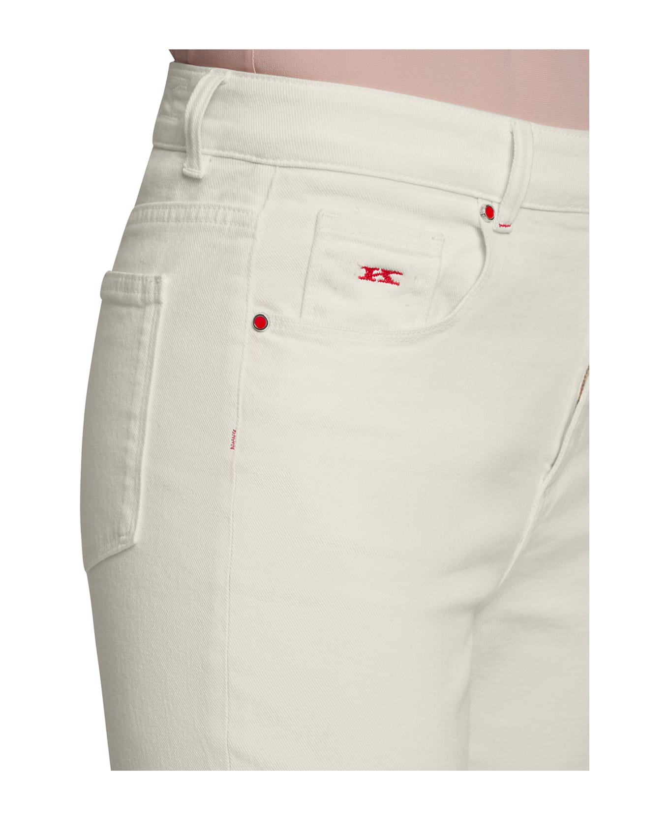 Kiton Jns Trousers Cotton - WHITE ボトムス