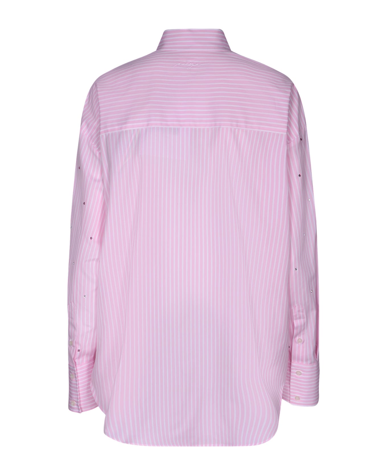 MSGM Striped Rhinestone Pink Shirt - Pink