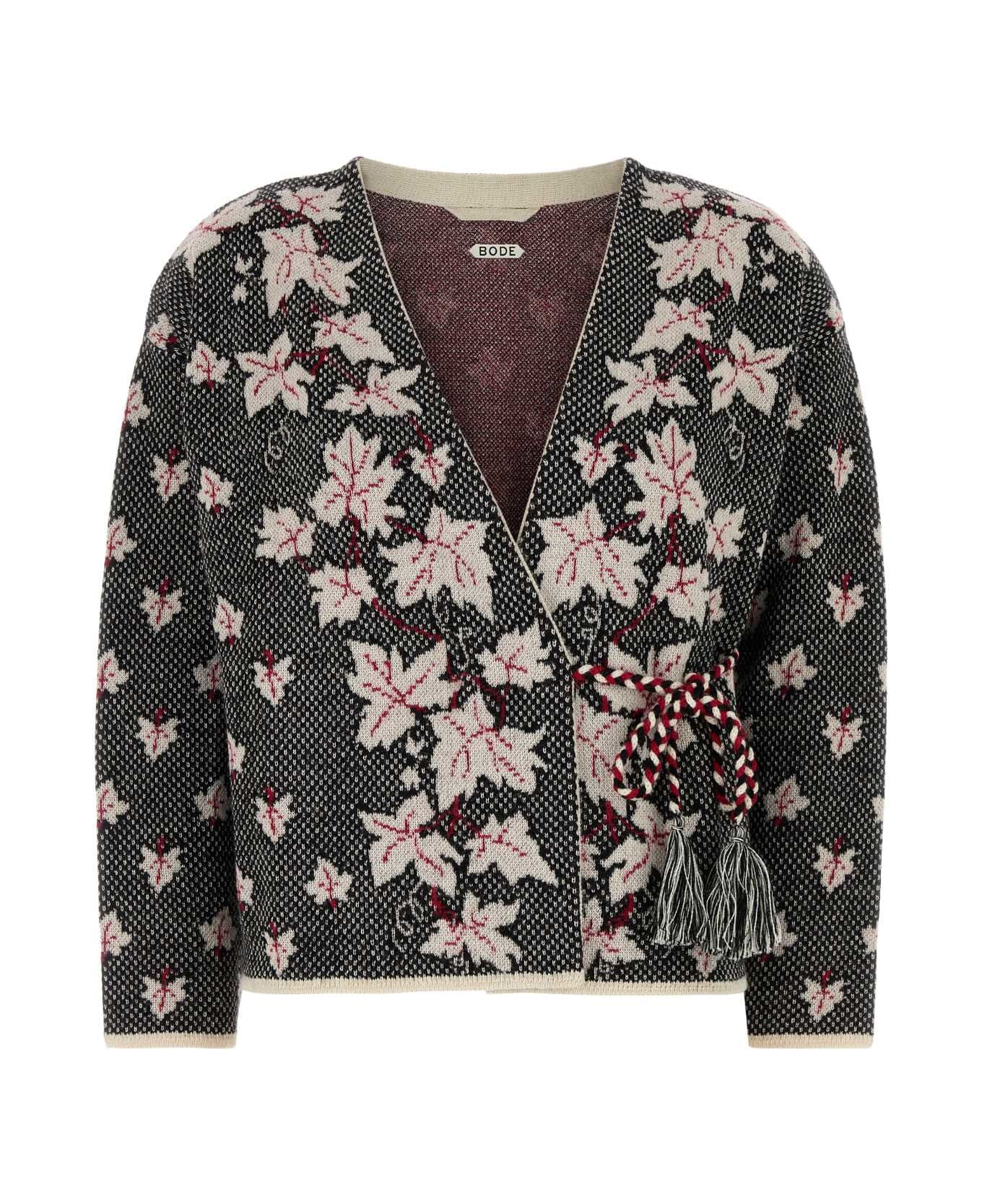 Bode Embroidered Alpaca Maple Cardigan - MULTI