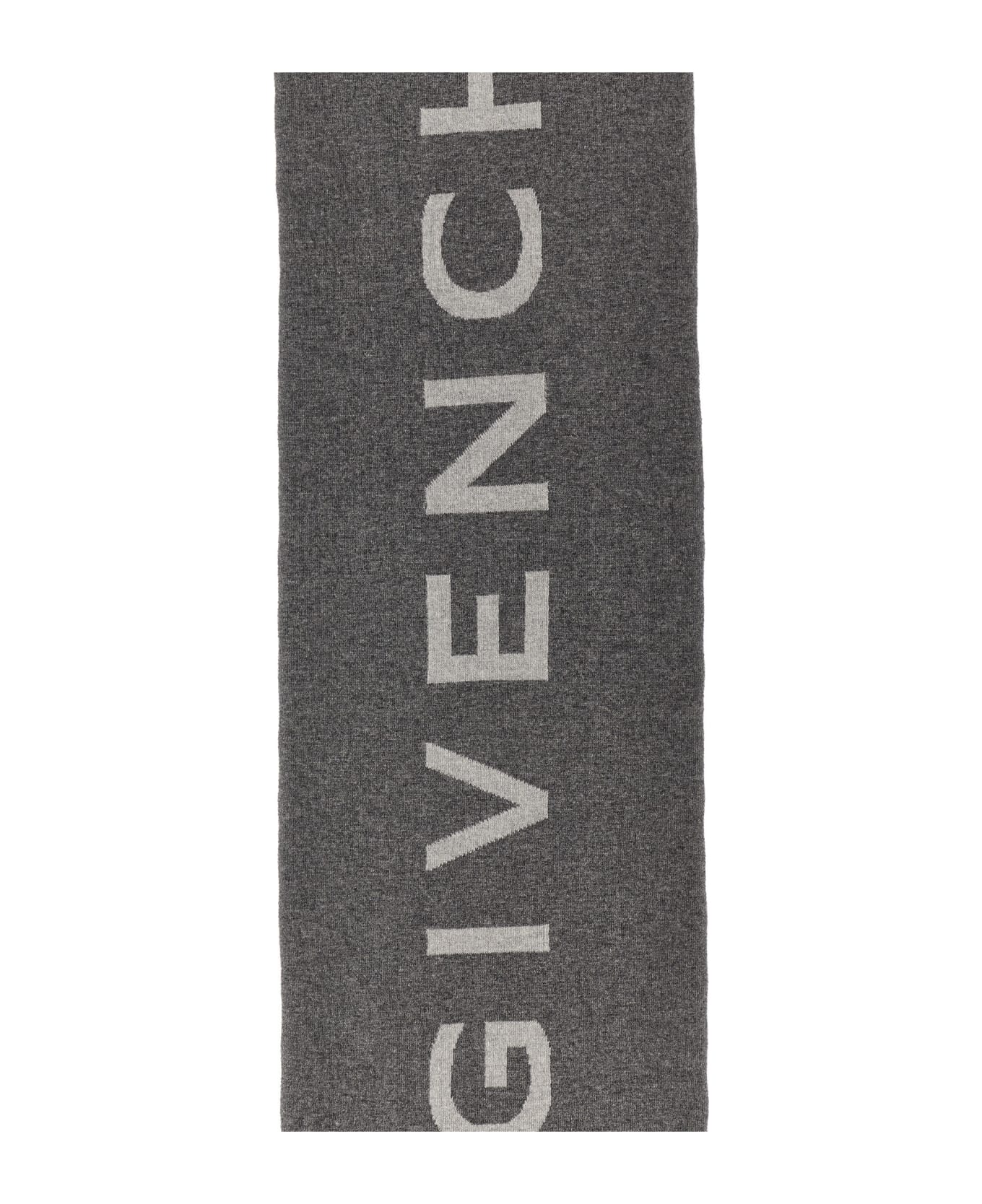 Givenchy 4g And Logo Wool And Cashmere Scarf - Gray