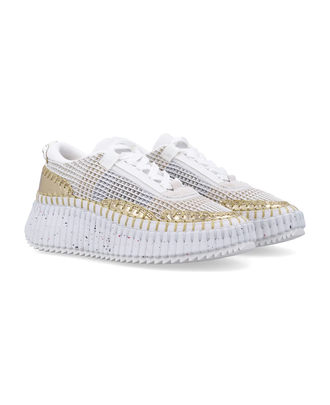 Chloé Nama Woman
s Sneakers - WHITE GOLD