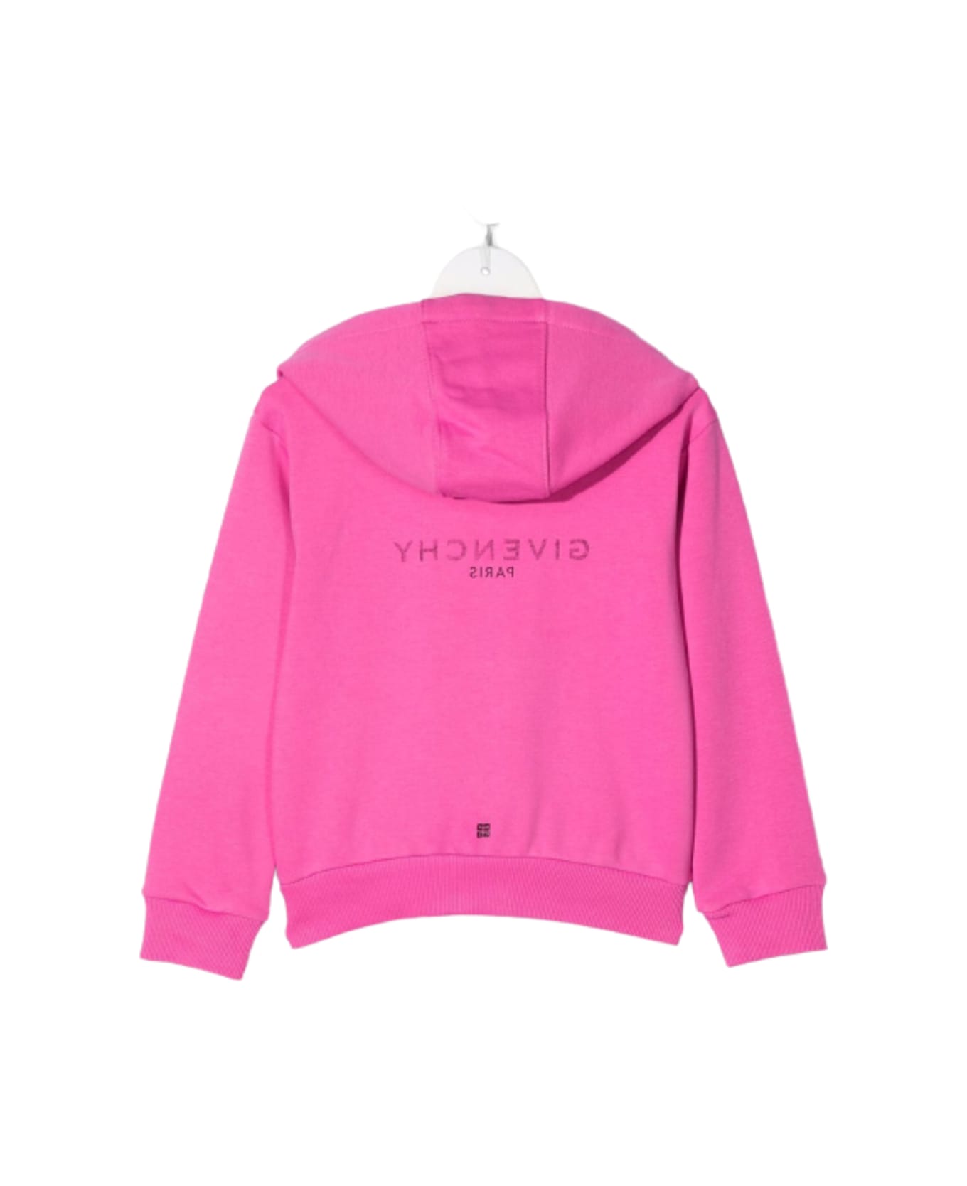 Givenchy Girl Pink Blend Cotton Hoodie With Logo Print - Pink