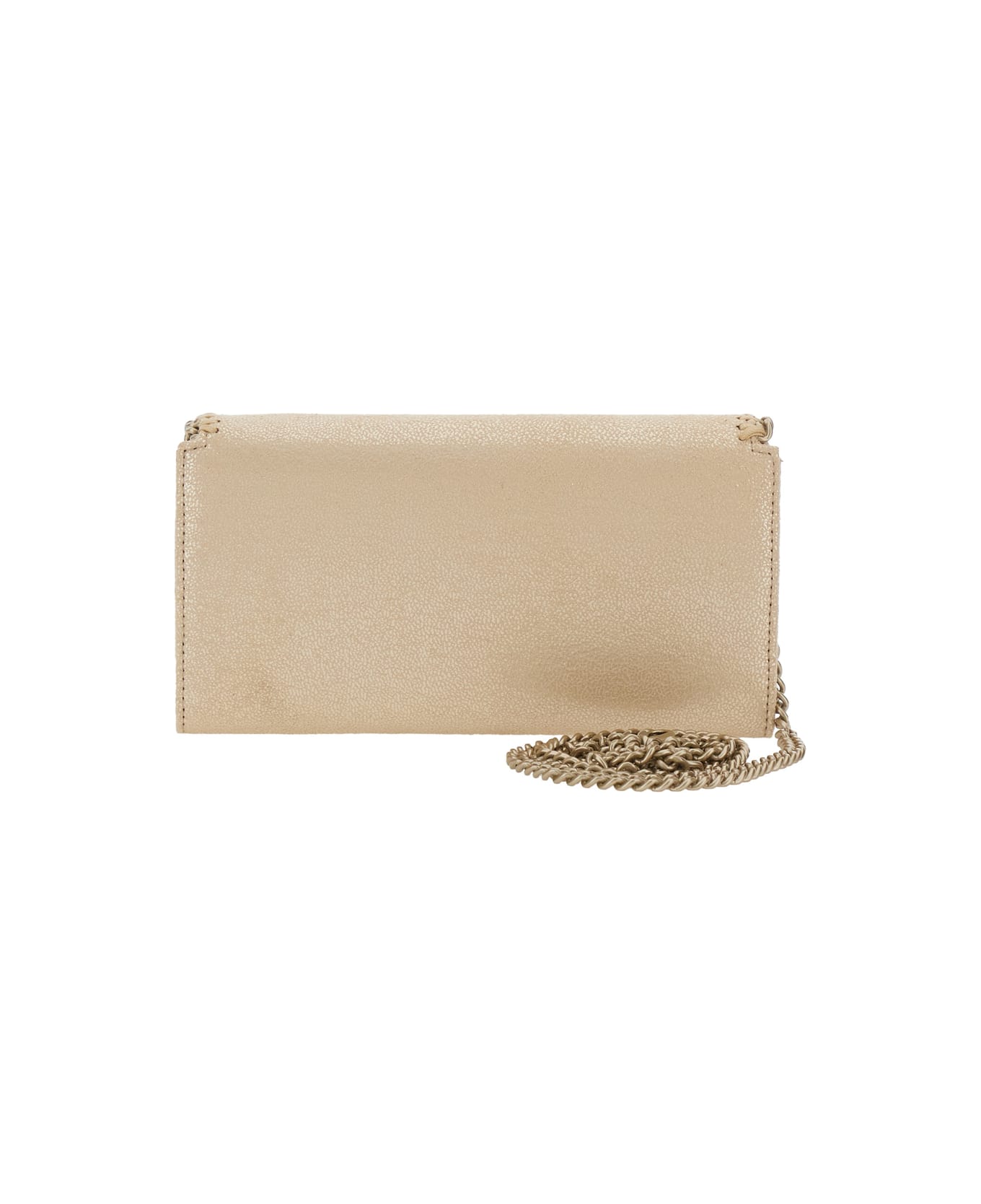 Stella McCartney Falabella Continental Wallet With Chain Eco Shiny Dotted Chamois W/tonal Chain - Airlite - Metallic