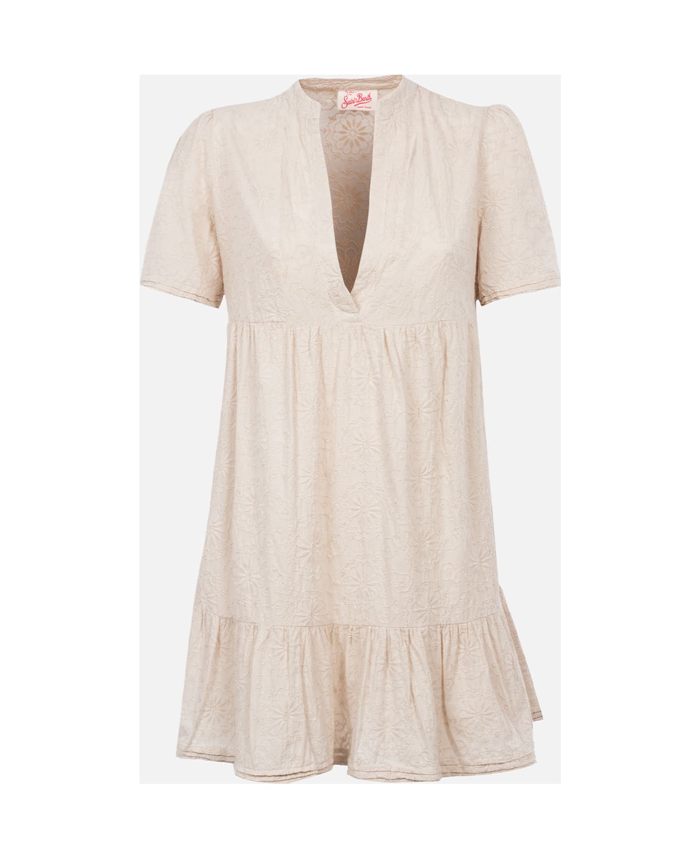 MC2 Saint Barth Woman Sangallo Lace Cotton Short Dress Siara - WHITE ワンピース＆ドレス