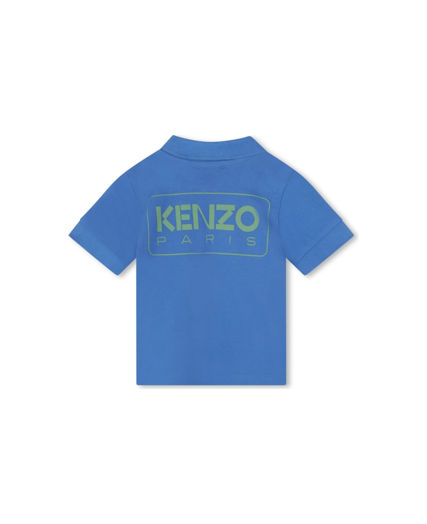 Kenzo Kids Polo Con Stampa - Blue