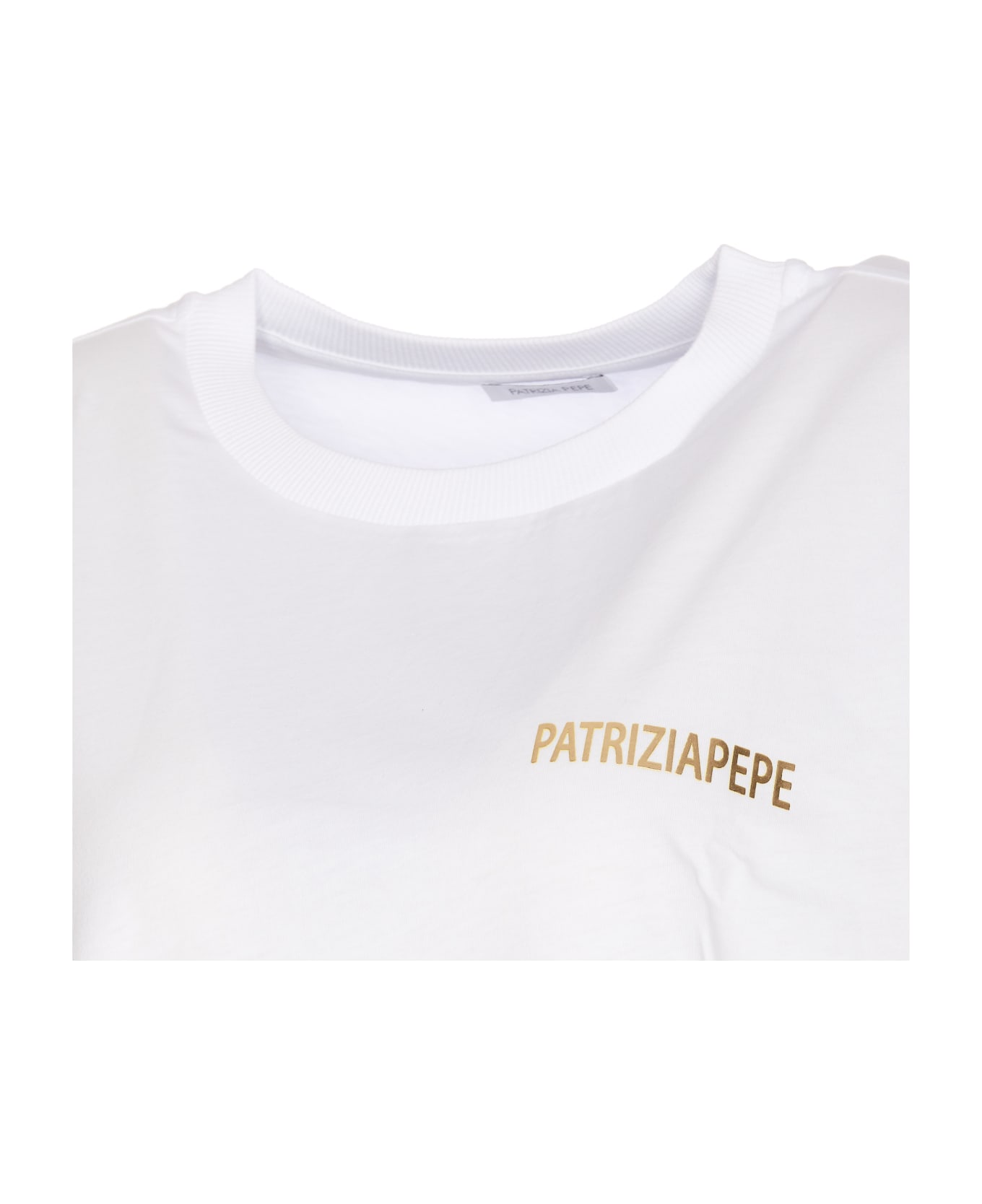 Patrizia Pepe Logo T-shirt With Studs - White ニットウェア