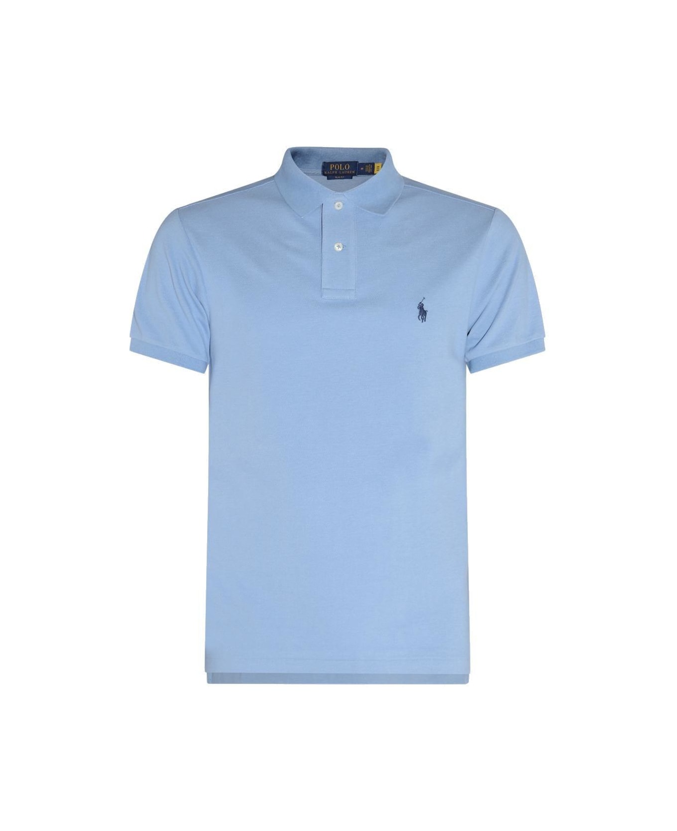 Ralph Lauren Logo Embroidered Polo Shirt - Sky Blue