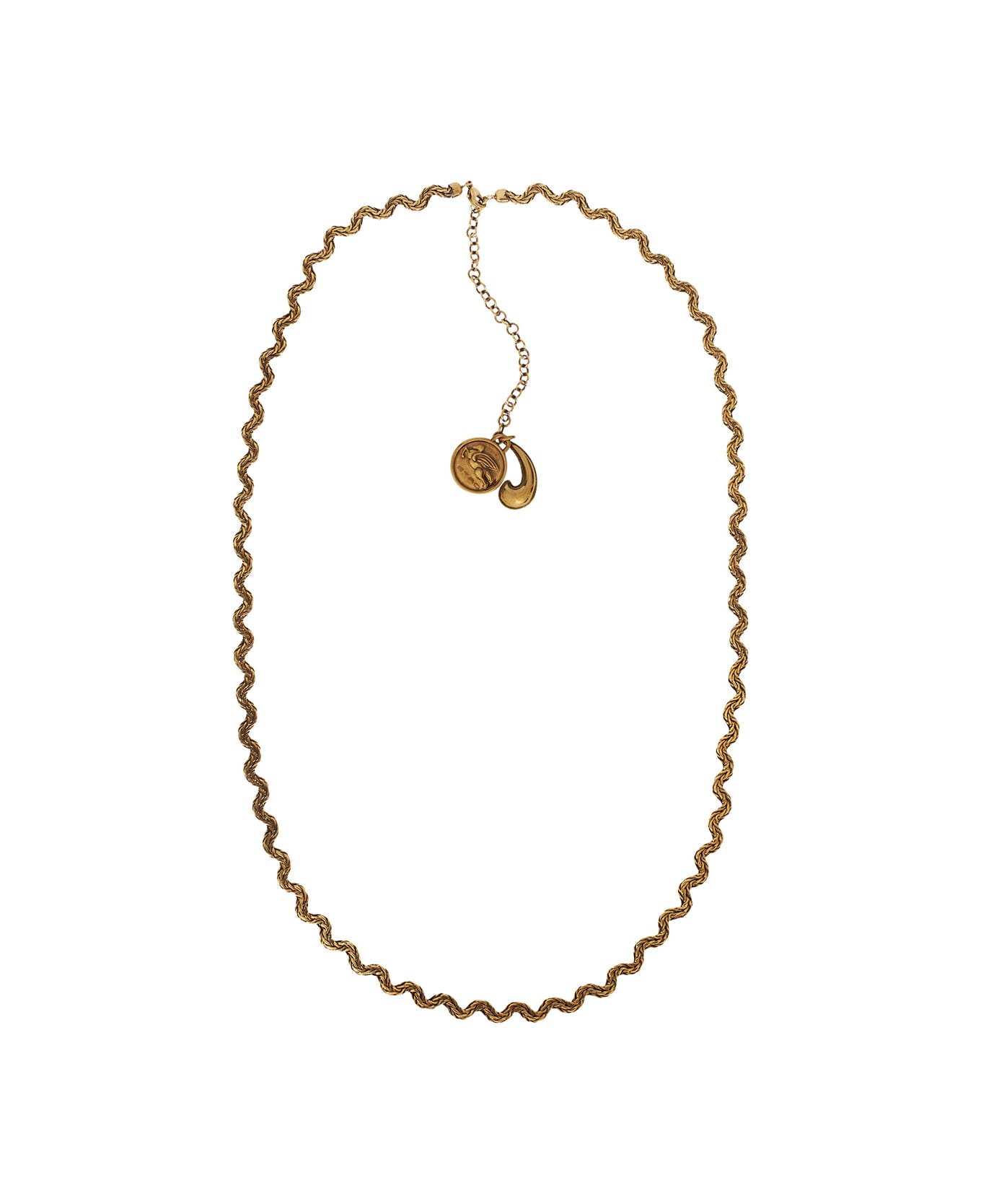 Etro Long Waves Necklace With Charms - Gold