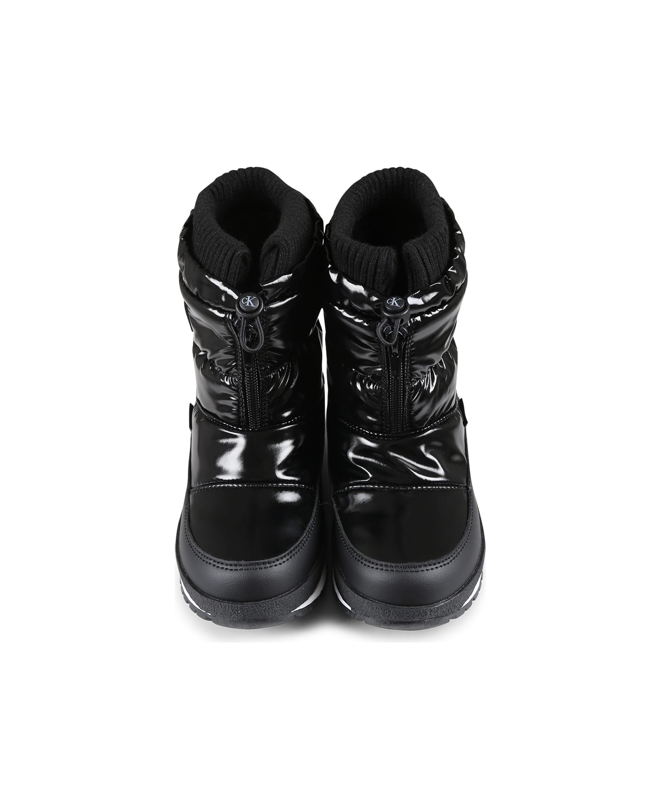 Calvin Klein Black Snow Boots For Kids With Logo - Black