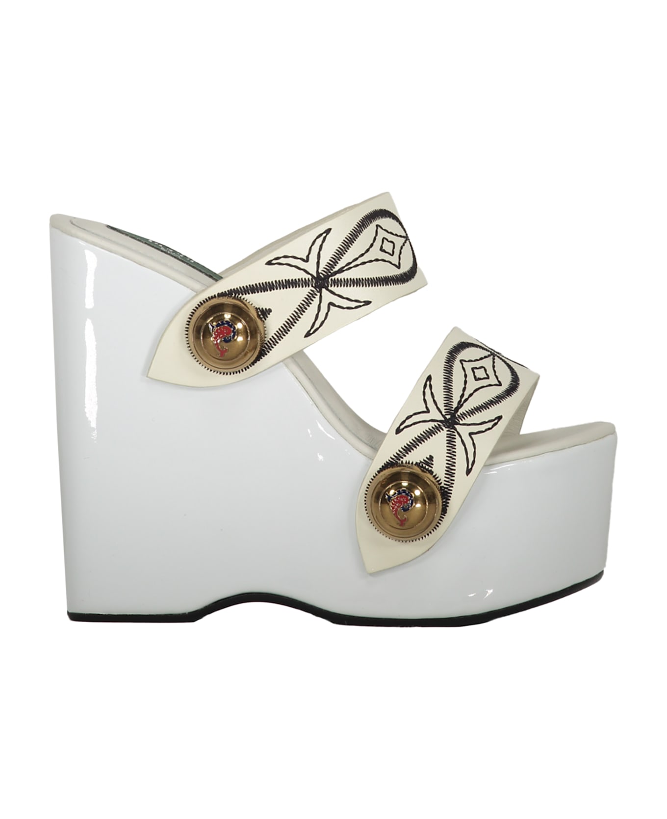 Pucci Leather Mules - White