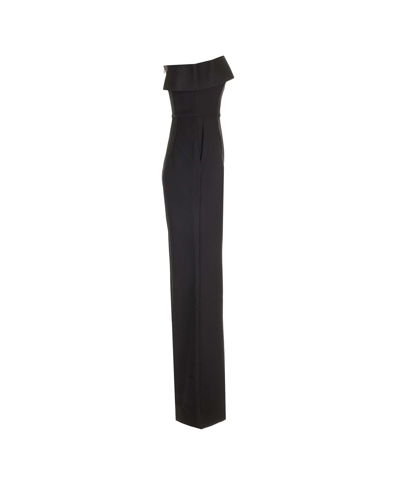 Roland Mouret Off The Shoulder Crepe Jumpsuit Black - Black