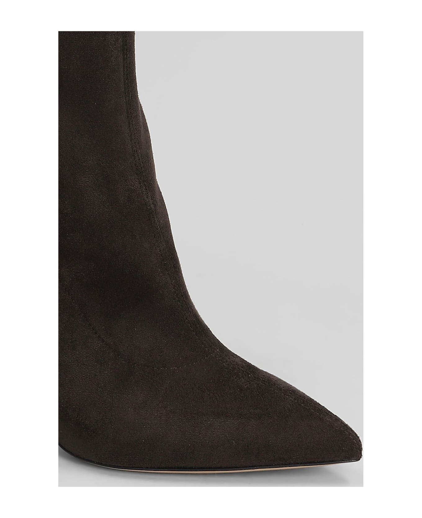 Casadei Blade Stretch High Heels Ankle Boots In Brown Suede - brown