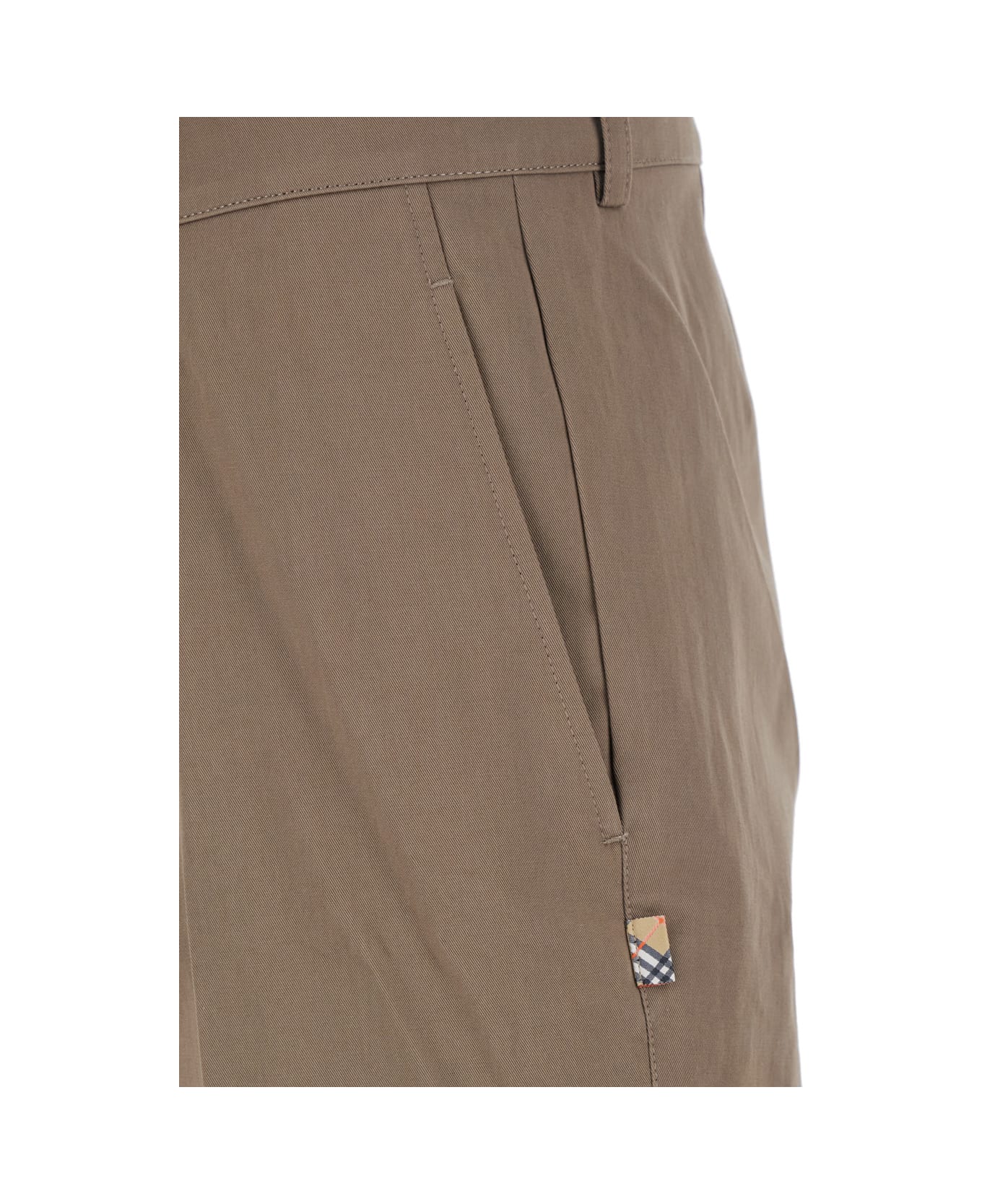 Burberry 
charlton
 Beige Tailored Trousers With Side Patch In Cotton Man - Beige