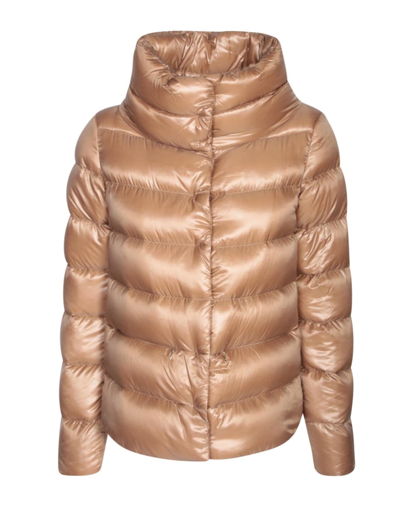 Herno Funnel Neck Padded Down Jacket - Cammello