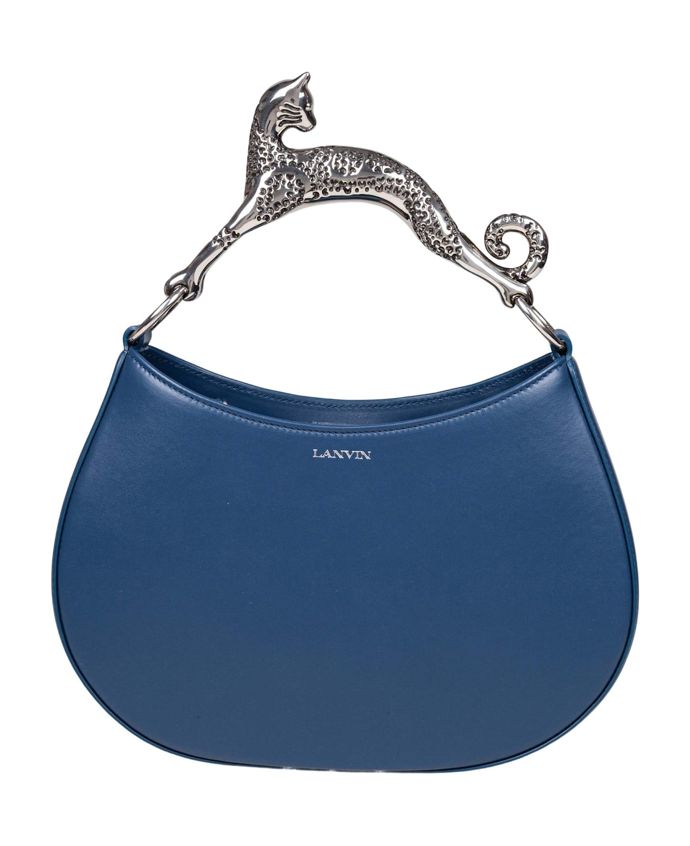 Lanvin Leather Cat Hobo Bag, Petrol Blue - Blu Petrolio