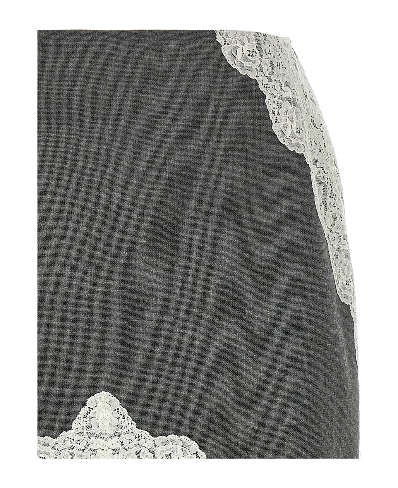 Jil Sander Organza Lace Wool Skirt - Gray