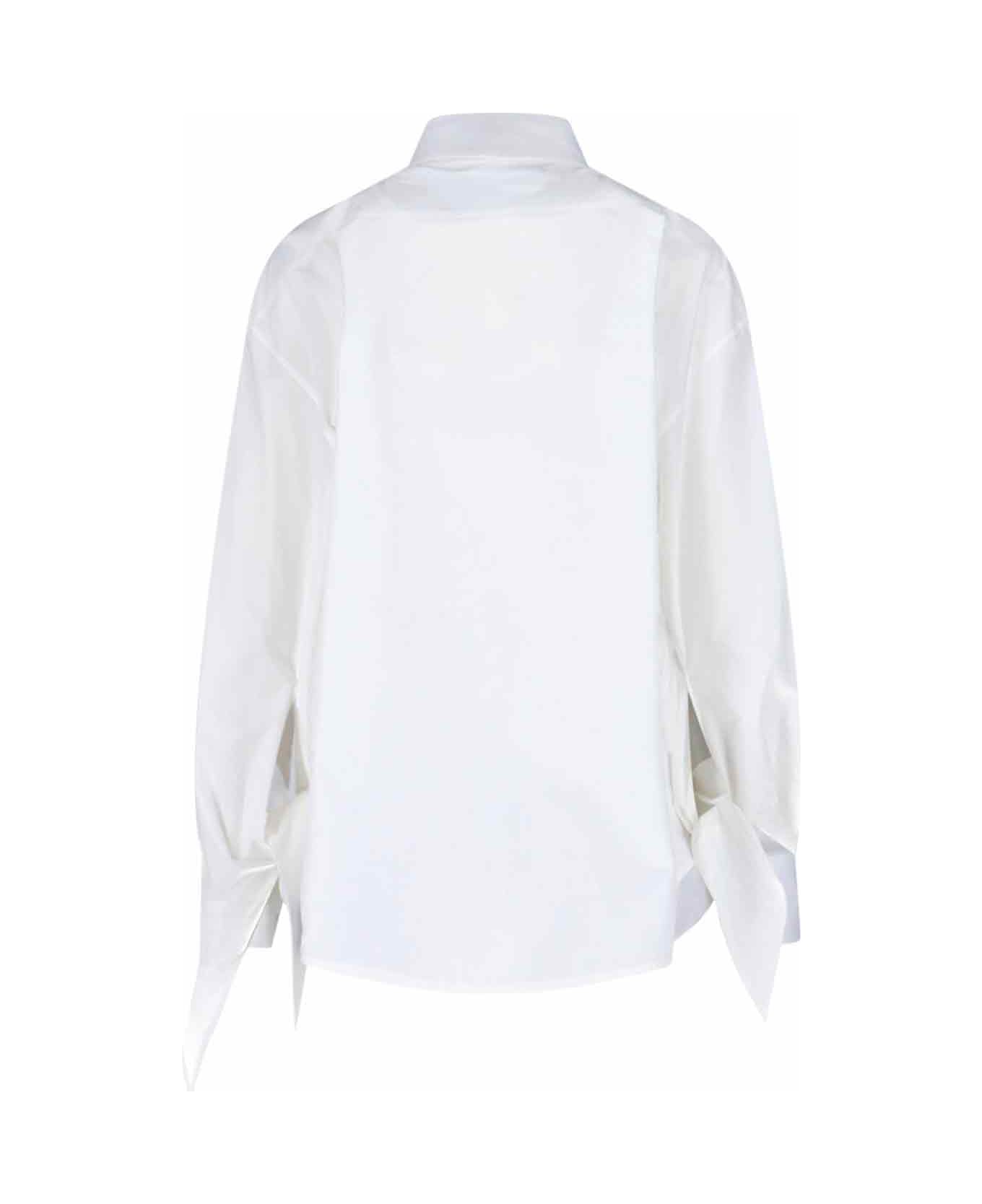 Balenciaga Shirt With Knotted Cuffs - White