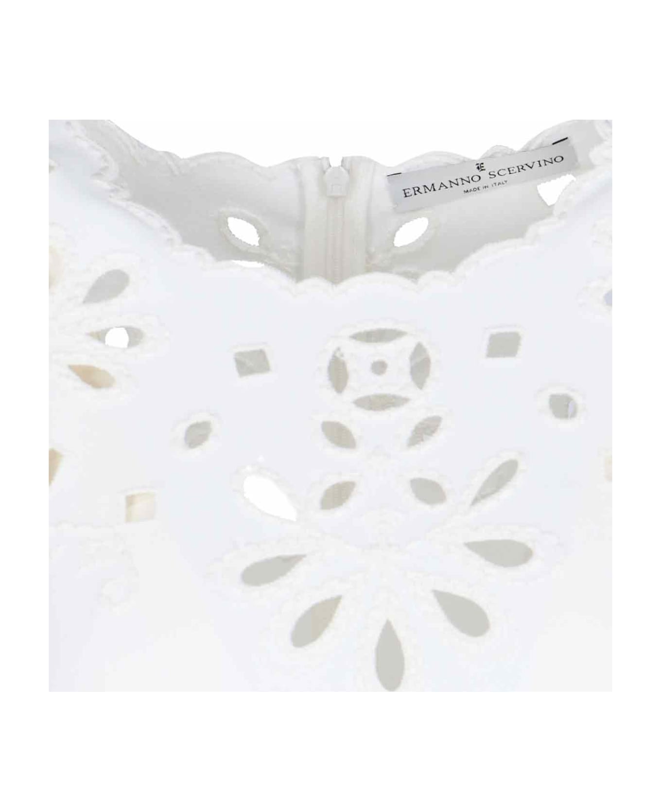 Ermanno Scervino Sangallo Mini Dress - White