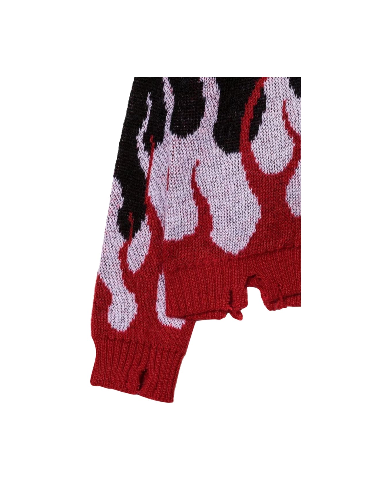Vision of Super Black Sweater With Double Flames - BLACK