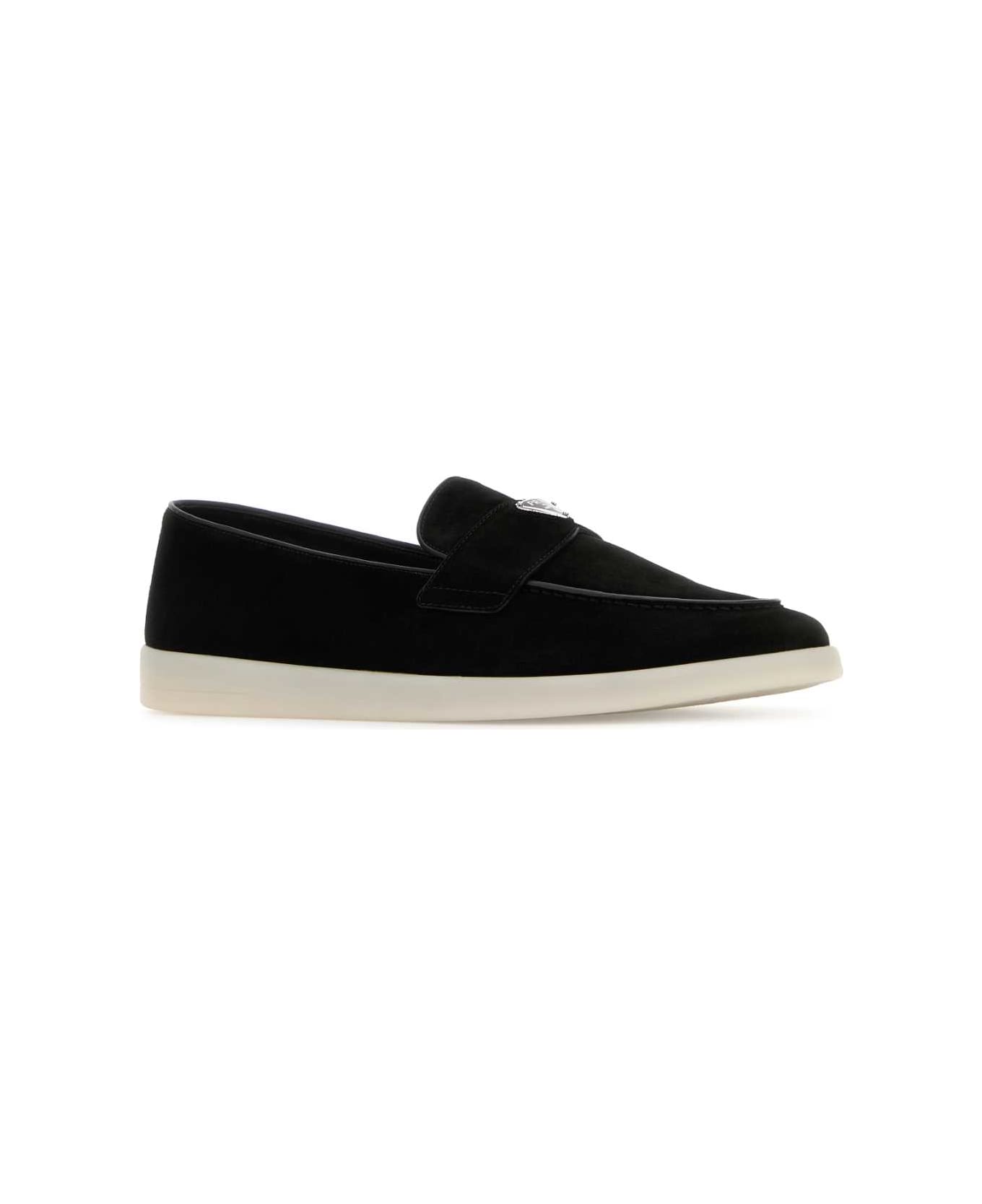 Prada Black Suede Loafers - NERO