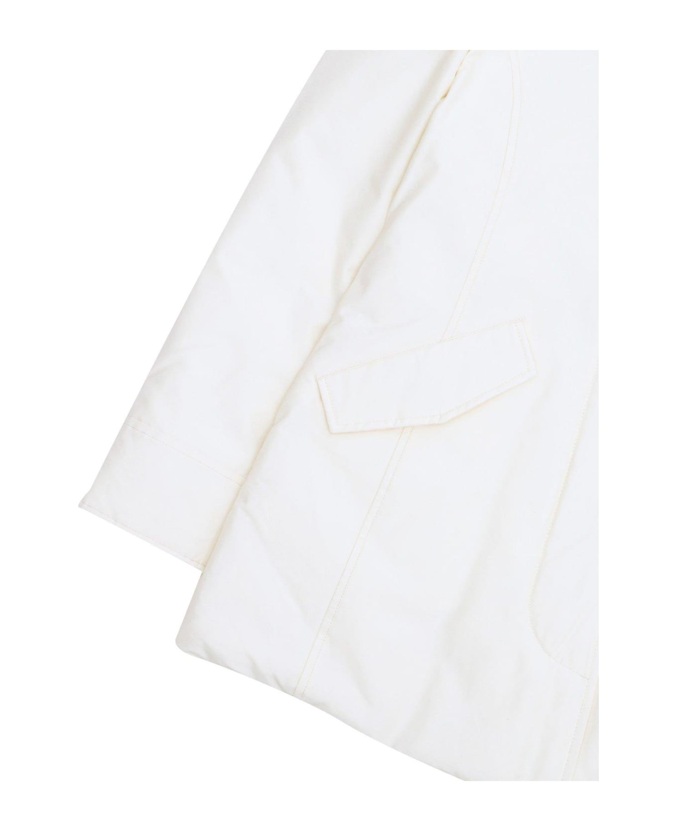 Woolrich Long-sleeved Hooded Jacket - Mkc Milky Cream コート＆ジャケット