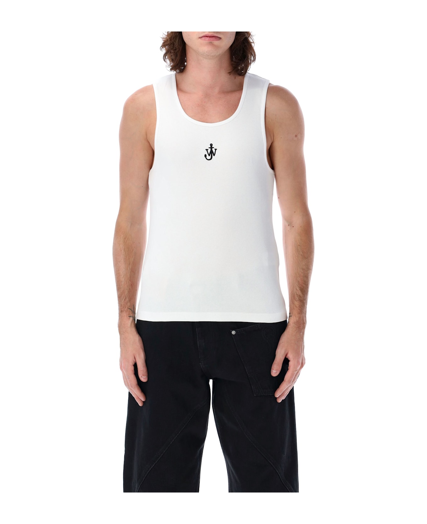 J.W. Anderson Anchor Embroidery Top - WHITE