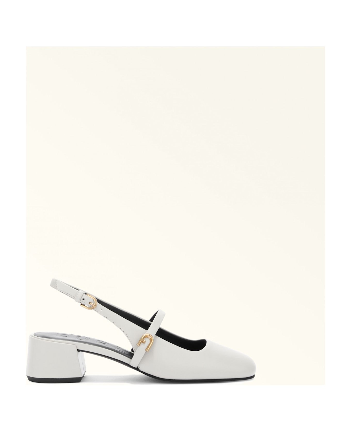 Furla Mary Jane Shoes In Marshmallow Color Leather - Marshmallow