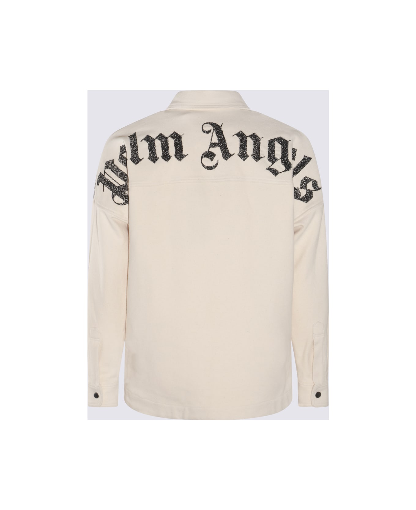 Palm Angels White Cotton Shirt - OFF WHITE ANTHRACITE