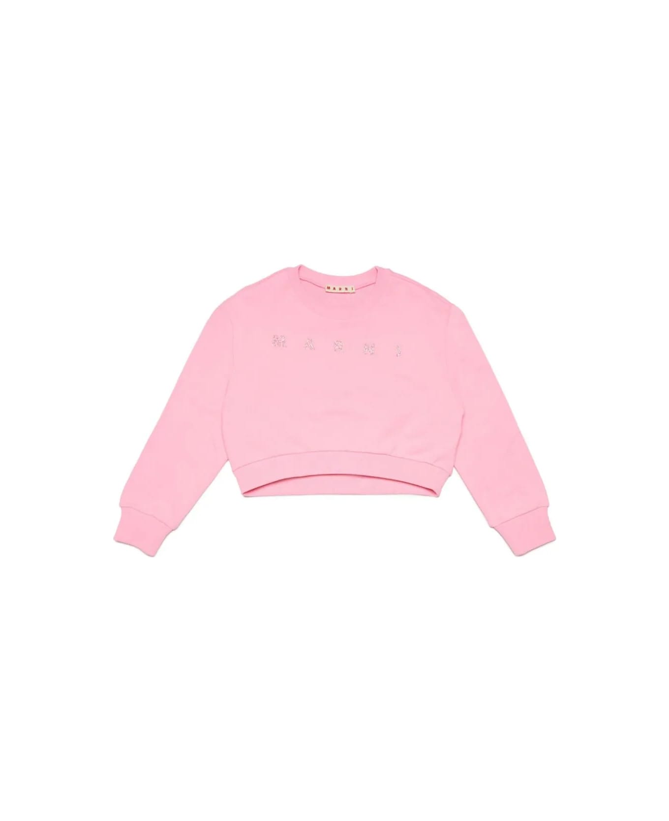 Marni Felpa Con Logo Glitter - Pink