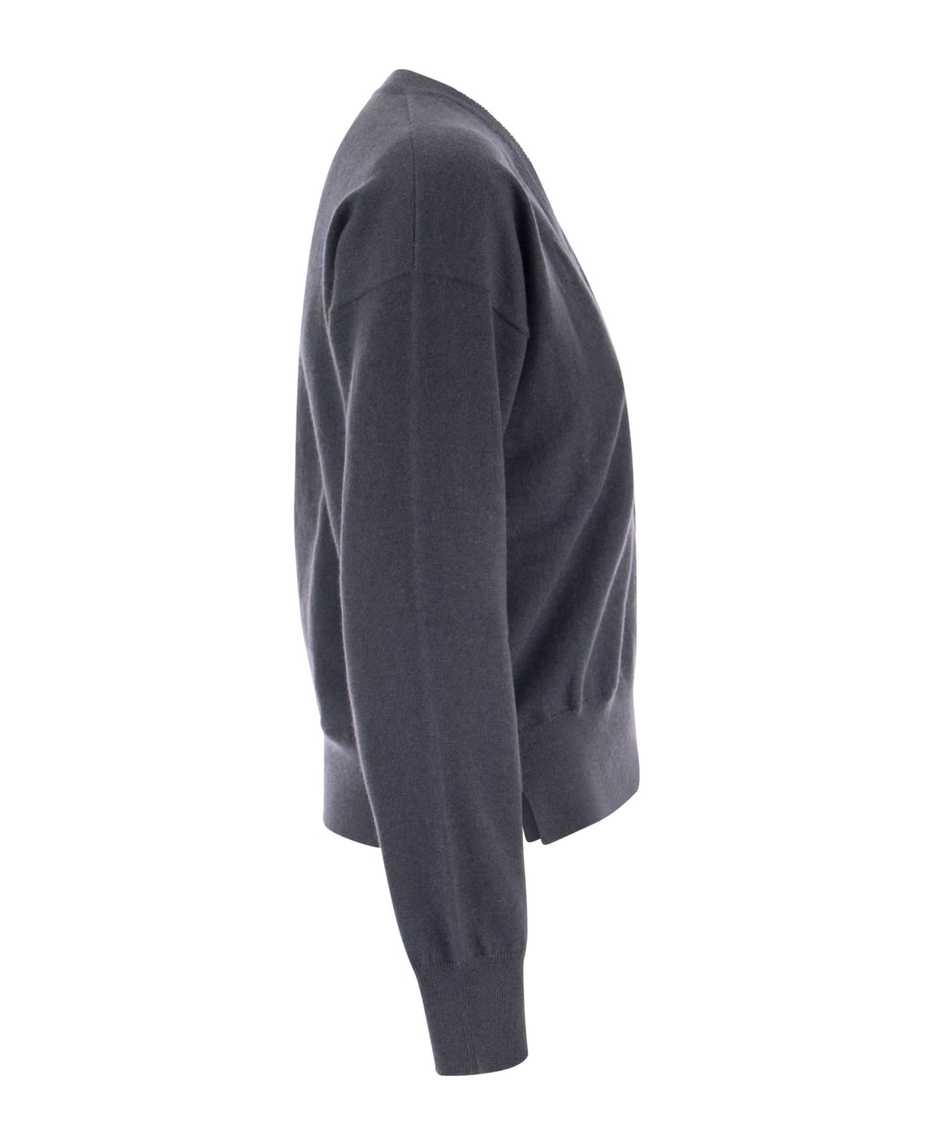 Brunello Cucinelli Cashmere Sweater With Pocket - Dark Blue ニットウェア
