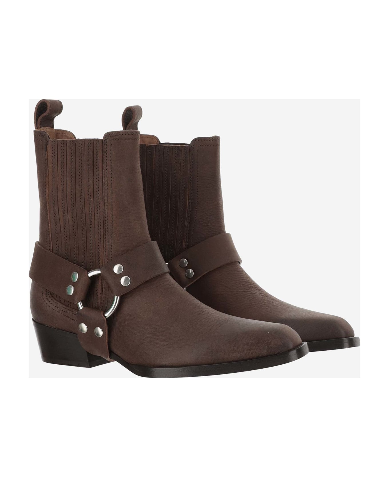 Paris Texas Helena Leather Ankle Boot - mocha