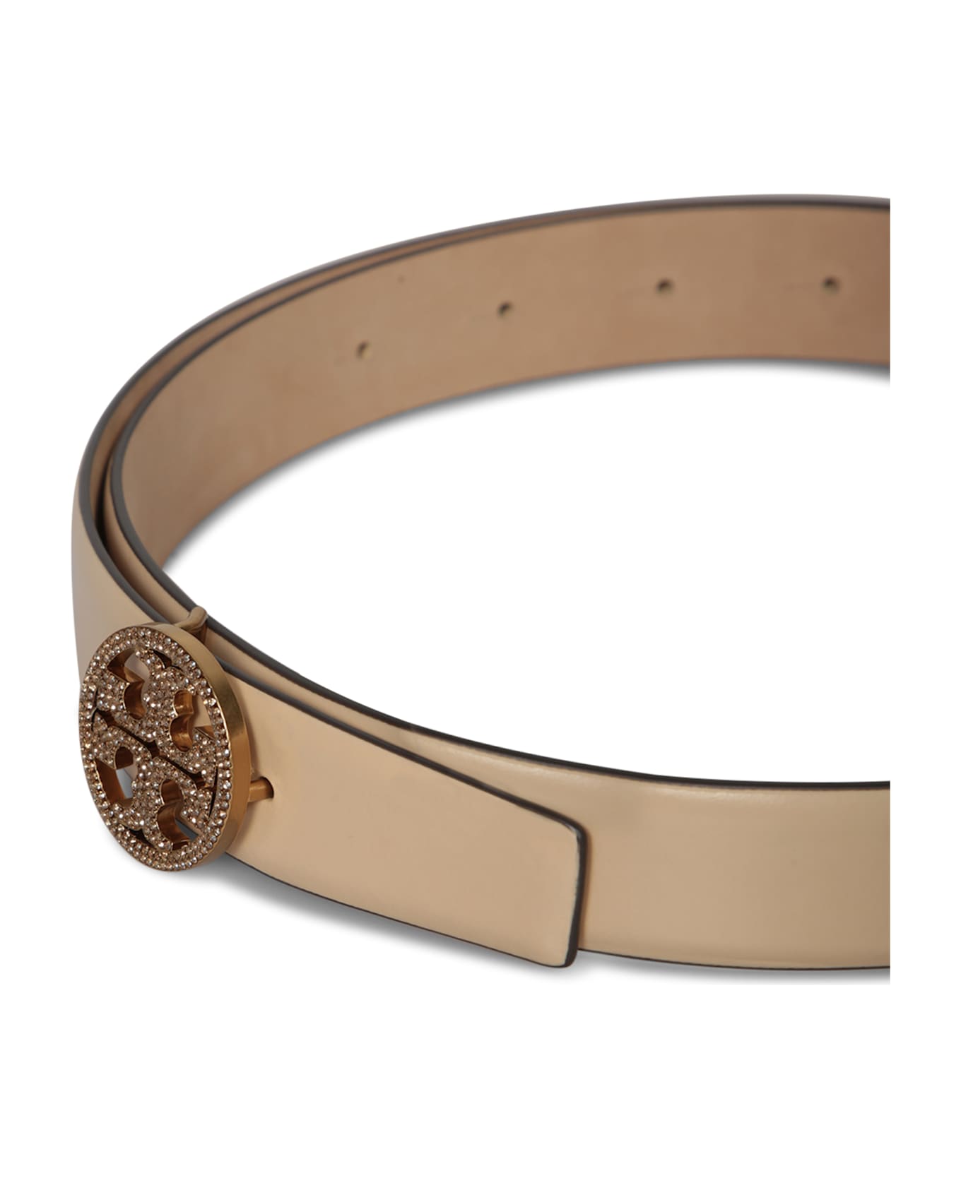 Tory Burch Miller Smooth Vanilla Belt - White