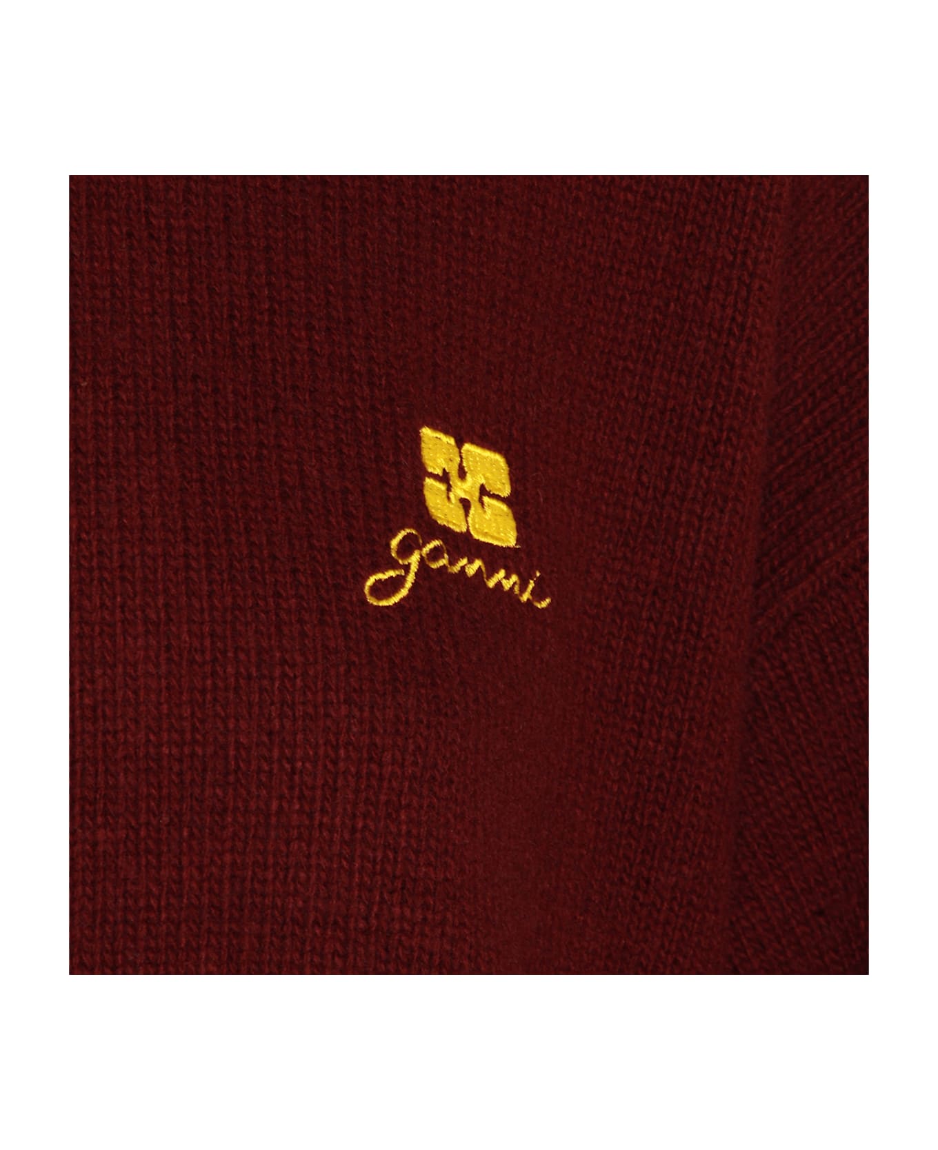 Ganni Burgundy Wool Knitwear - MULTICOLOUR