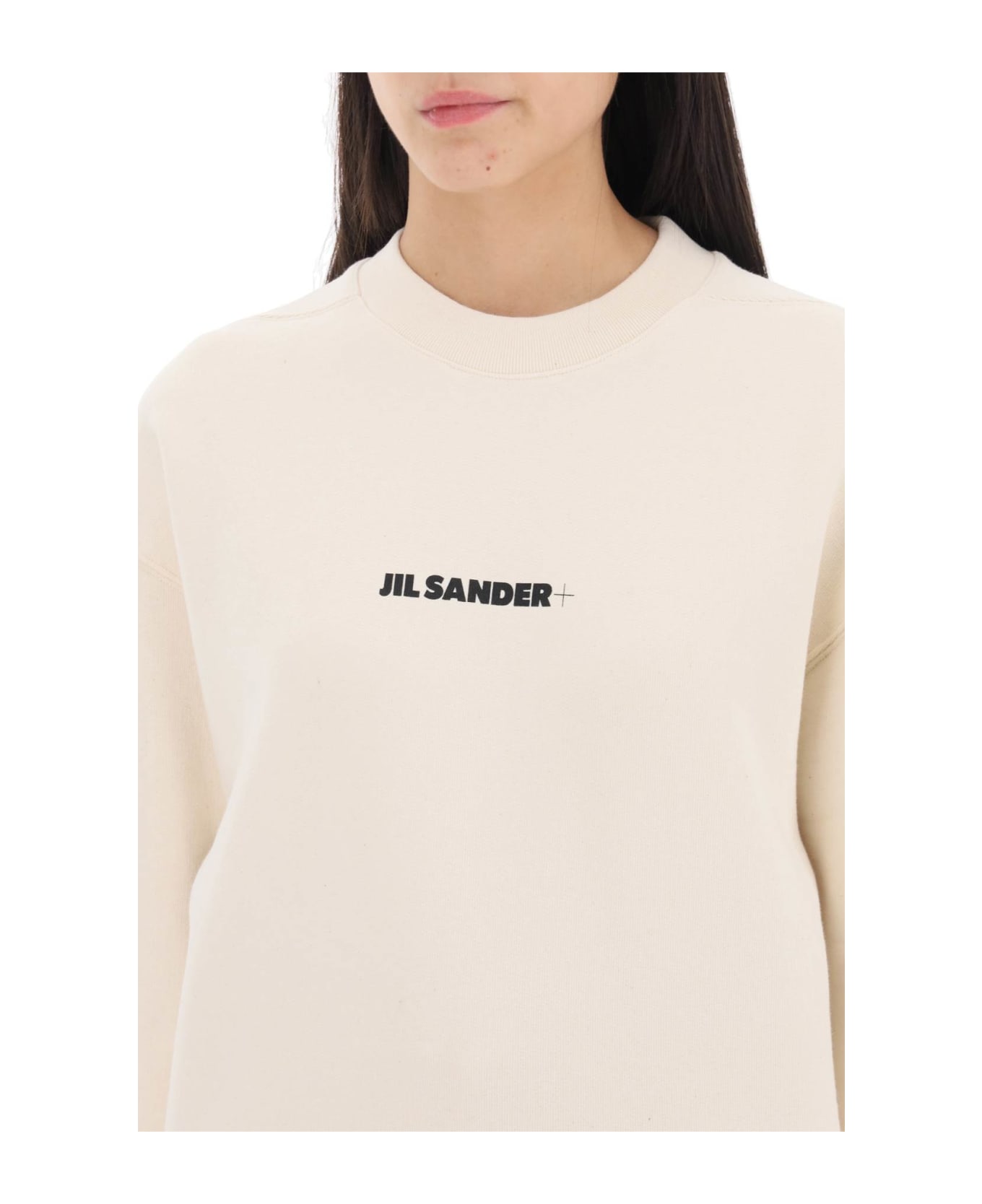 Jil Sander Crew-neck Sweatshirt With Logo Print - DUNE