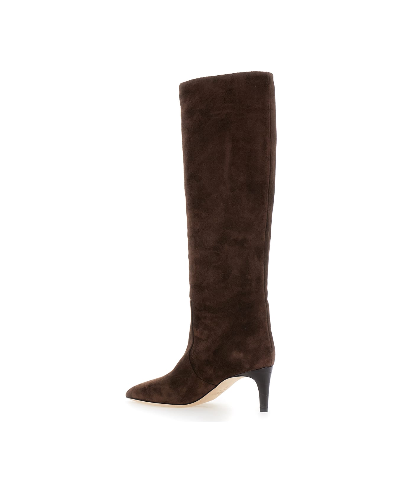 Paris Texas Brown Boots With Pointed Toe And Stiletto Heel In Suede Woman - Brown