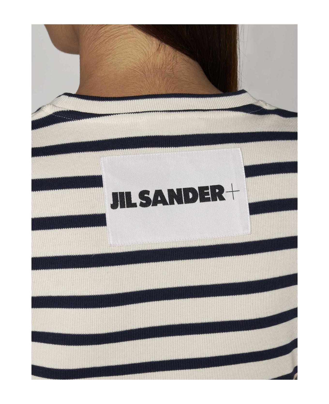 Jil Sander Striped Cotton T-shirt - Bianco e Blu