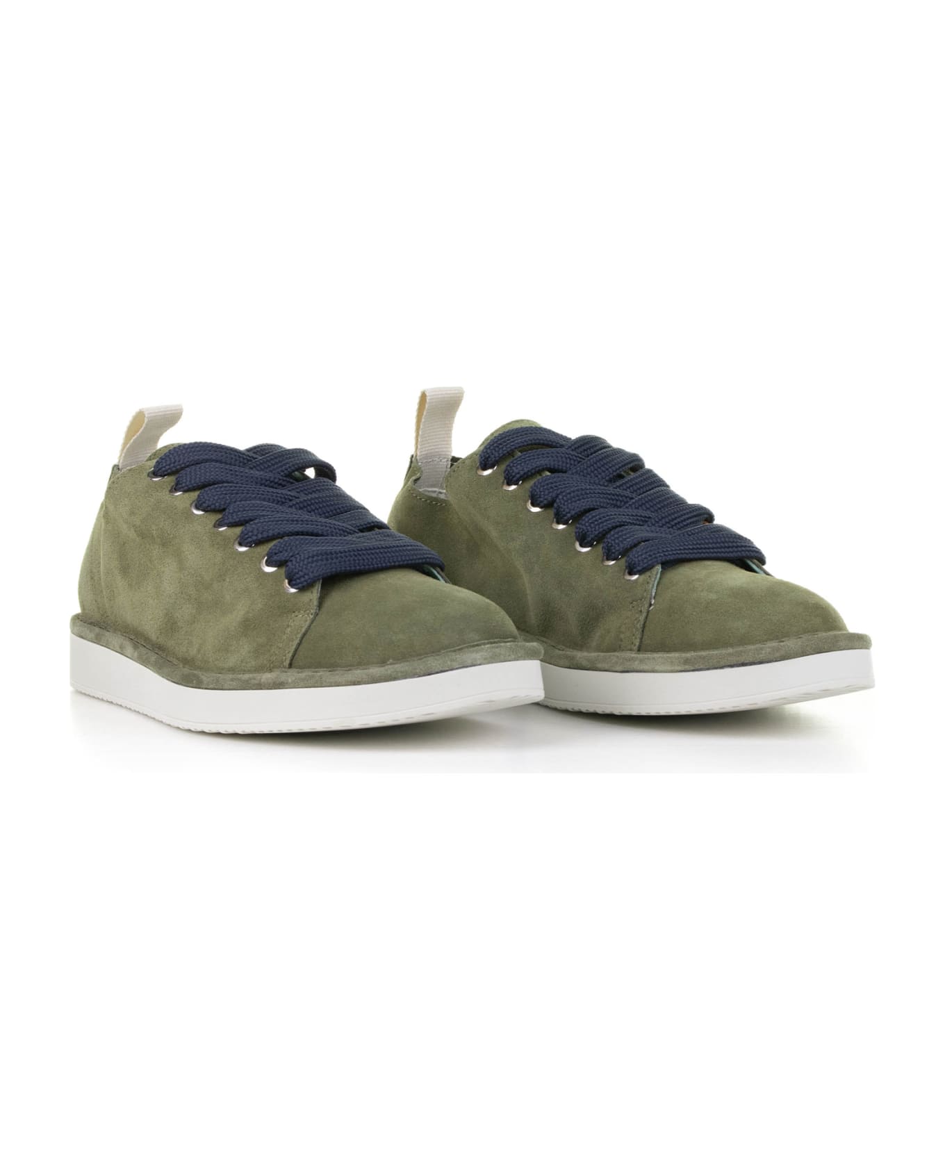 Panchic Sneaker In Military Green Suede - FOREST-NIGHT COBALT