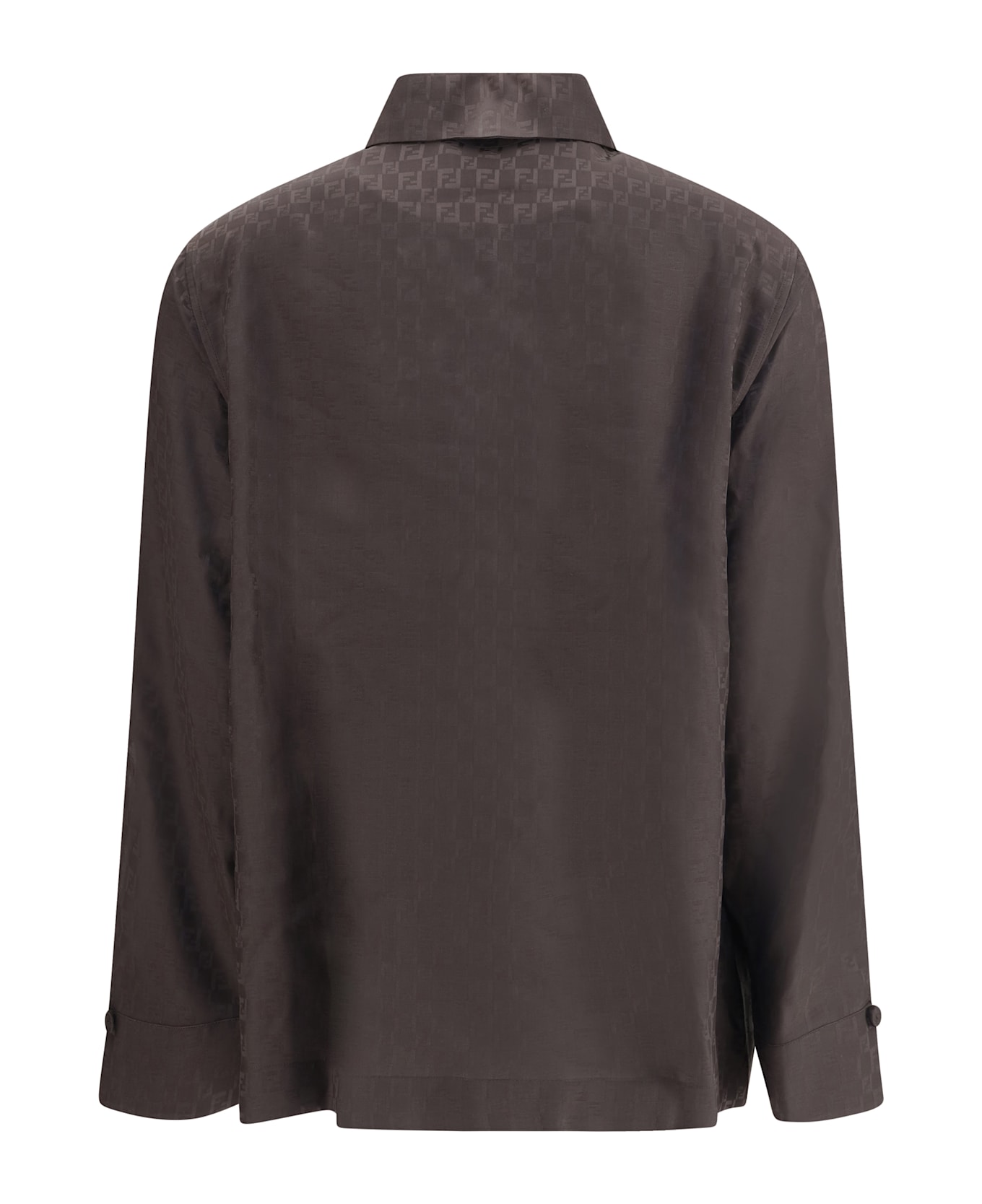 Fendi Silk Jacquard Shirt - Marrone scuro