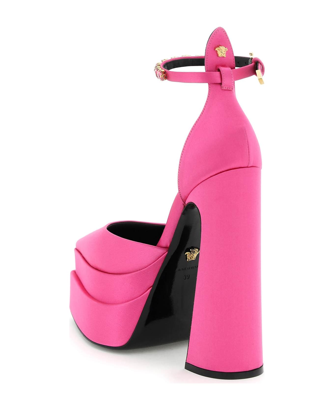 Versace Silk Satin Pumps - Pink ハイヒール
