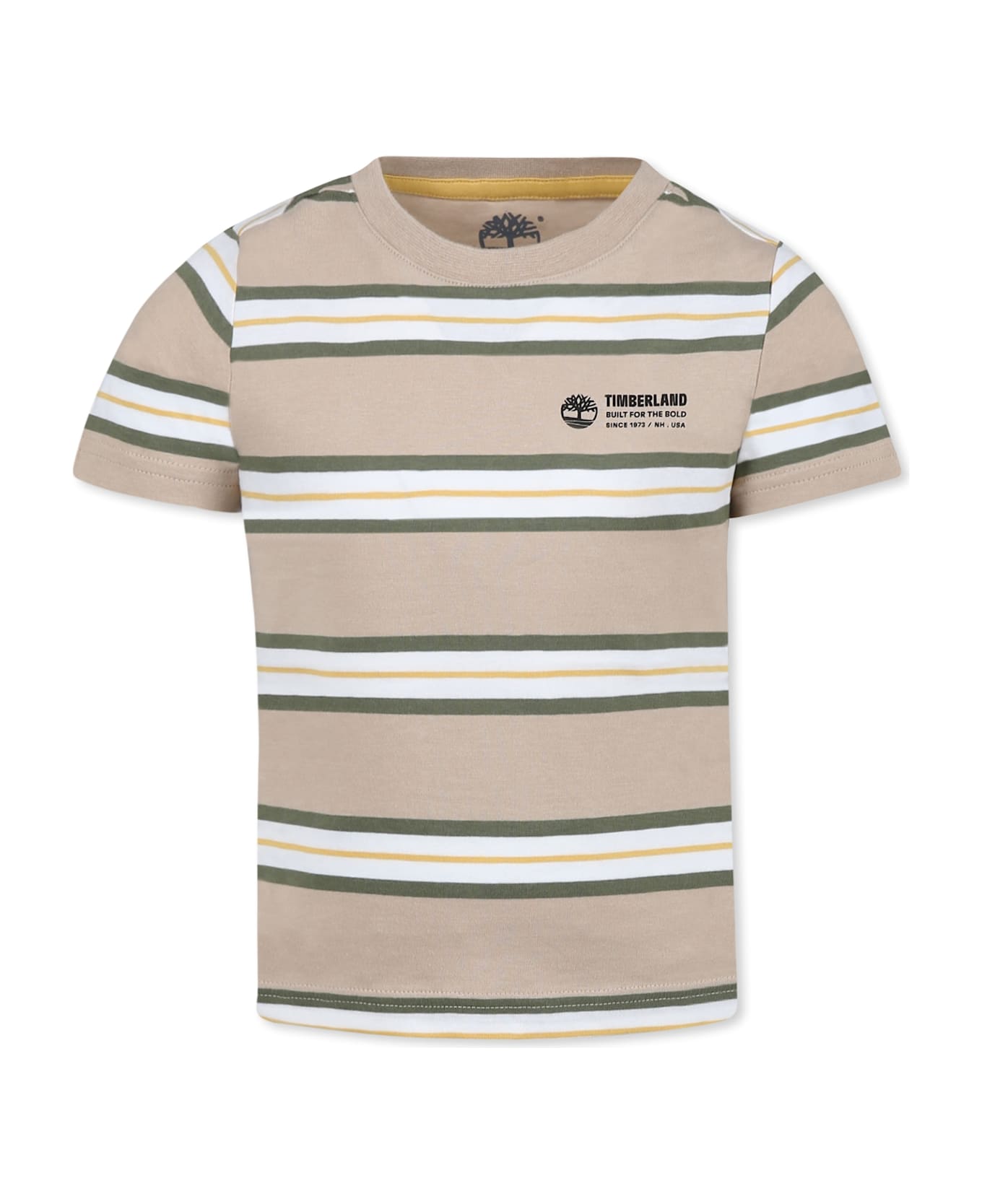 Timberland Beige T-shirt For Boy With Logo - Beige