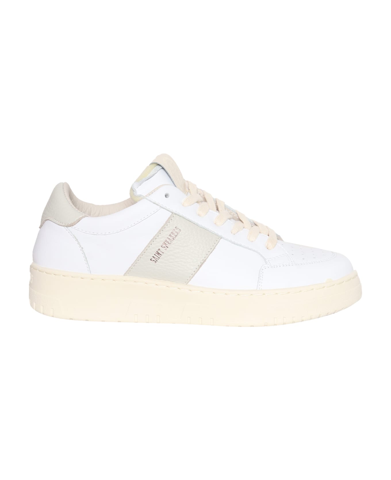 Saint Sneakers White Leather Tennis Sneakers - WHITE