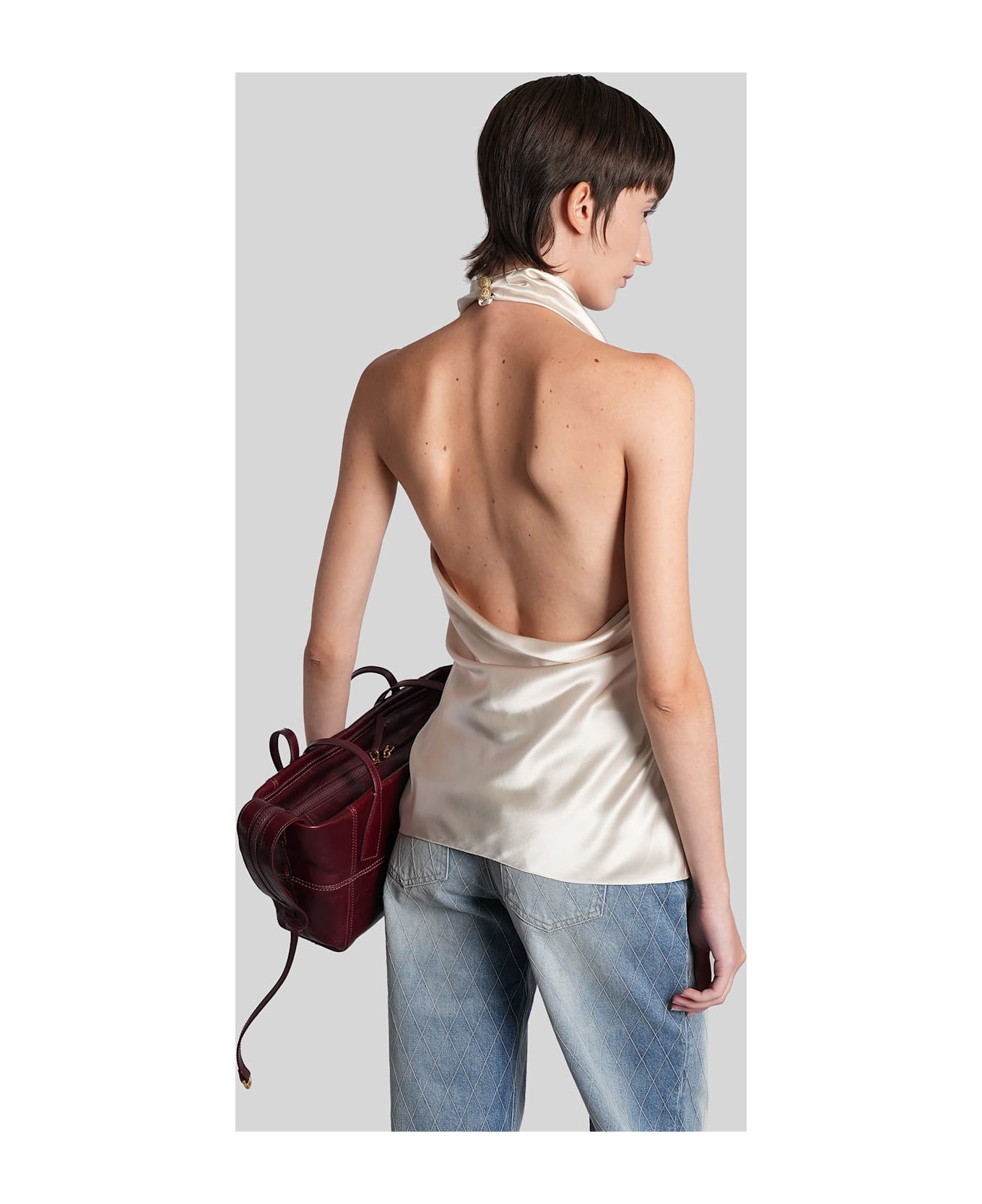 Balmain Topwear In Beige Silk - beige