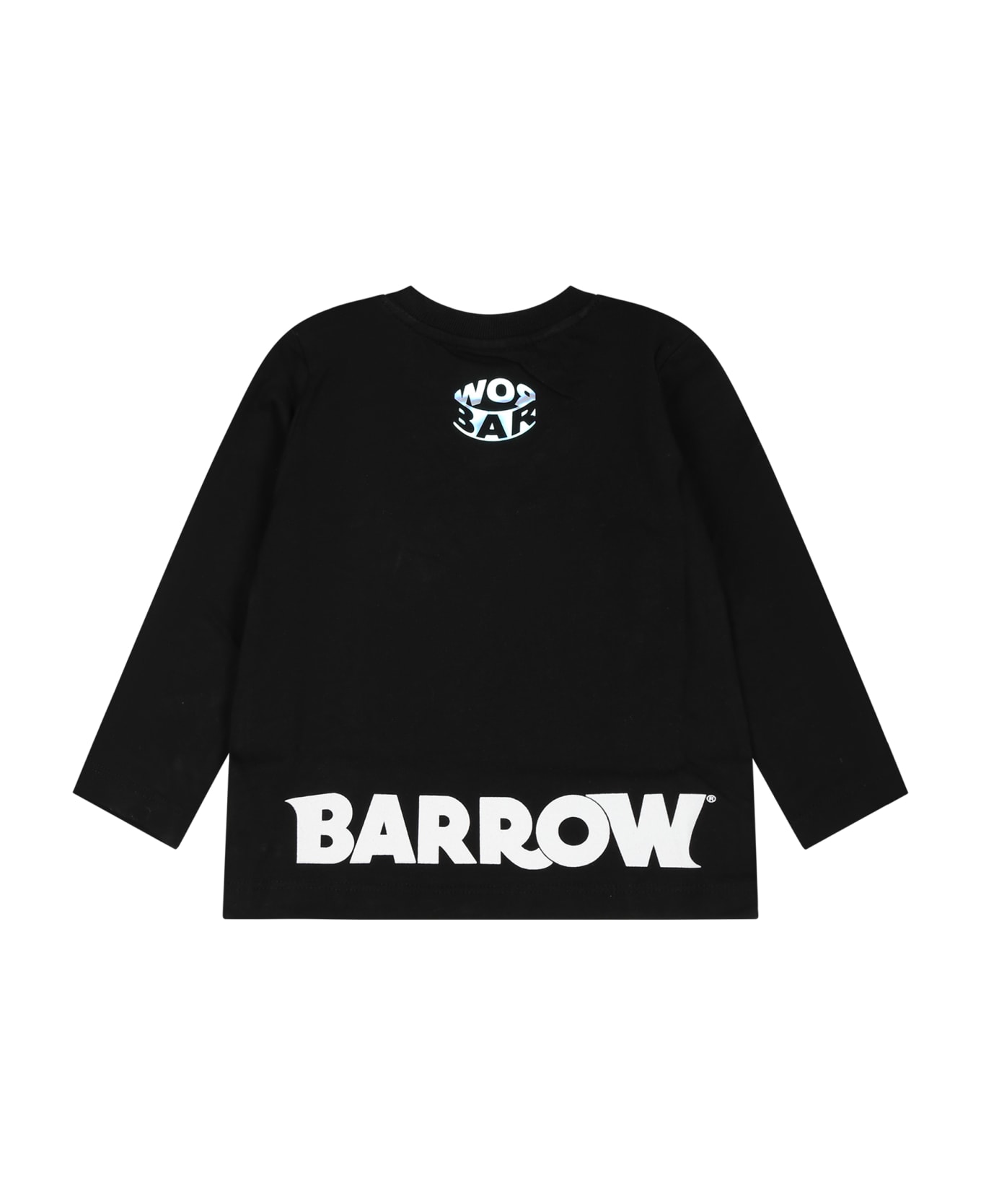 Barrow Black T-shirt For Baby Kids With Logo And Smiley - Black