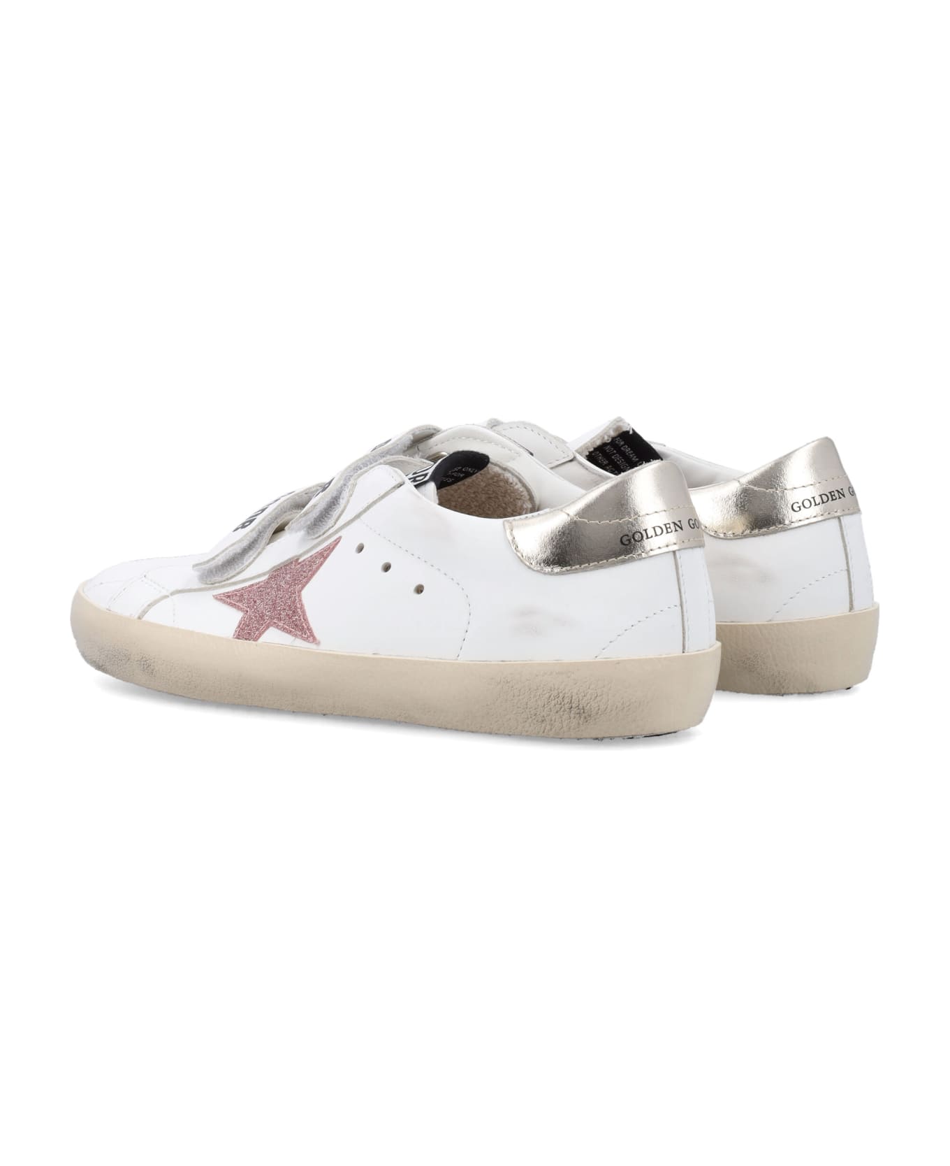 Golden Goose Old School Sneakers - WHITE/PEACH