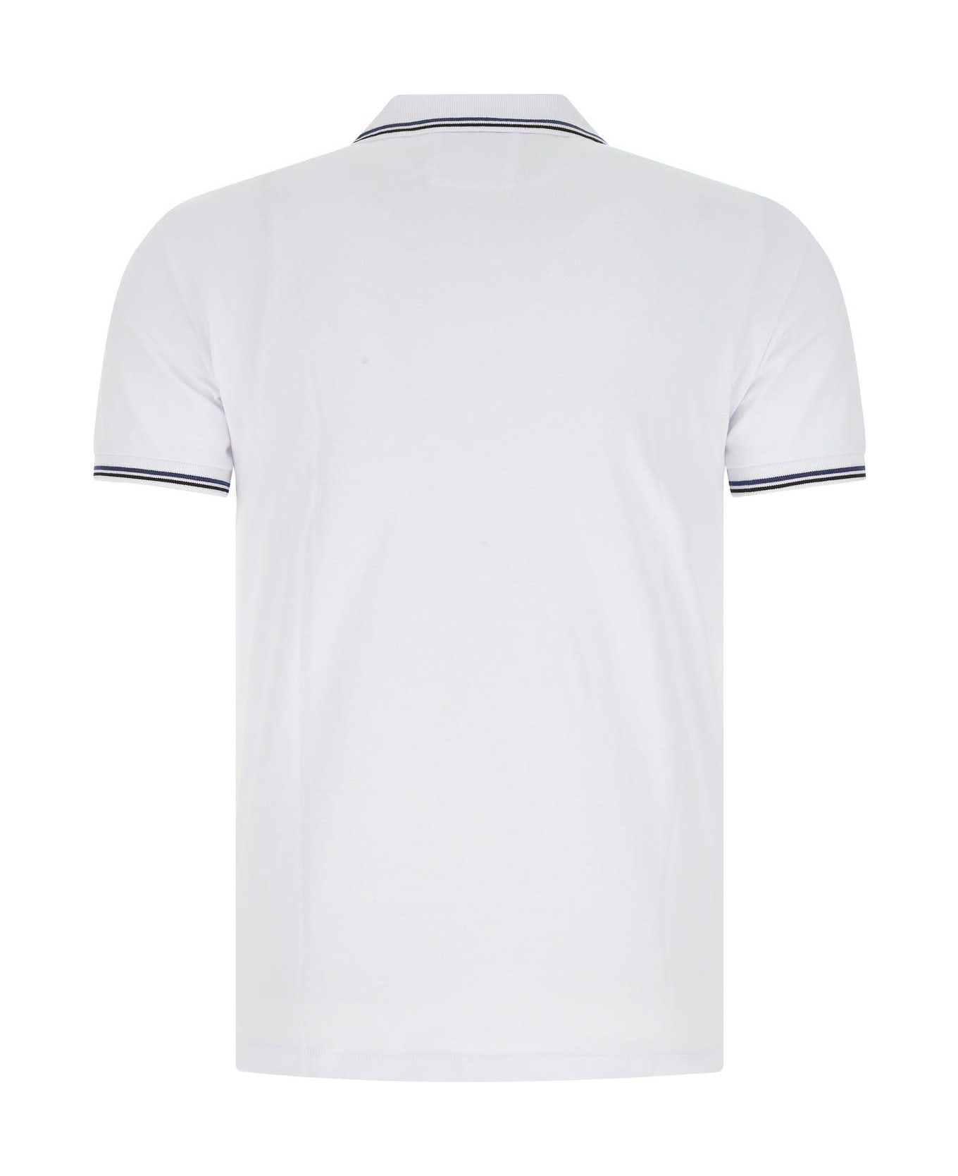 Emporio Armani White Stretch Cotton Polo Shirt - Bianco Ottico シャツ
