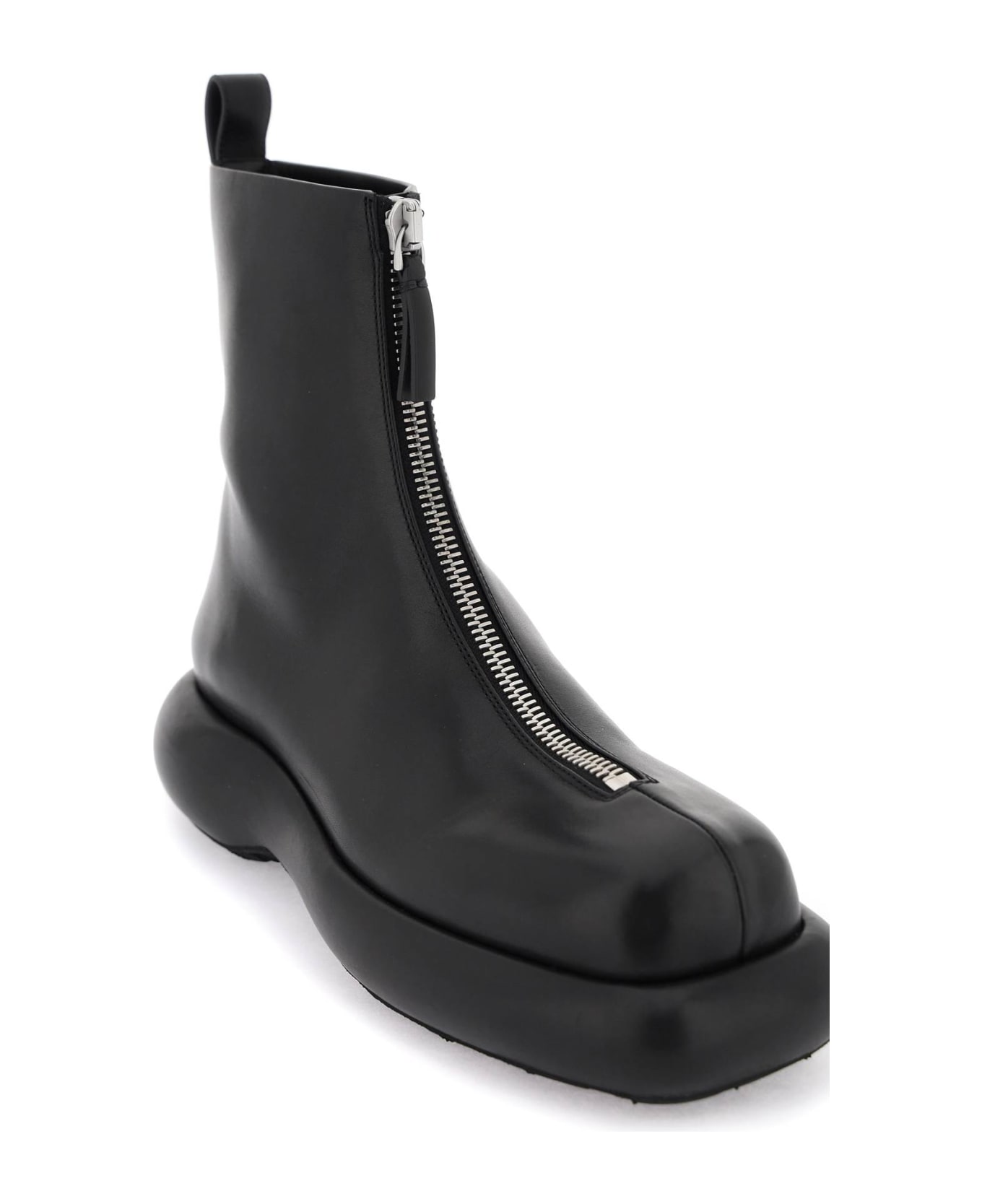 Jil Sander Combat Boots In Black Leather - 001 ブーツ