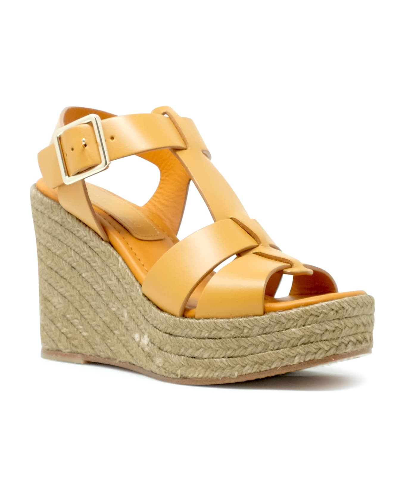 Paloma Barceló Paloma Barcelo Leather Alison Wedge Sandals - OCHRE