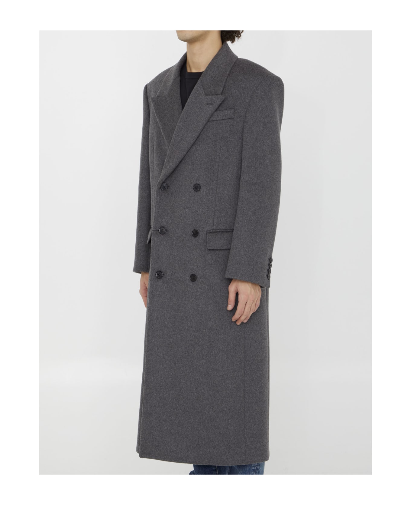 Saint Laurent Wool Coat - GREY