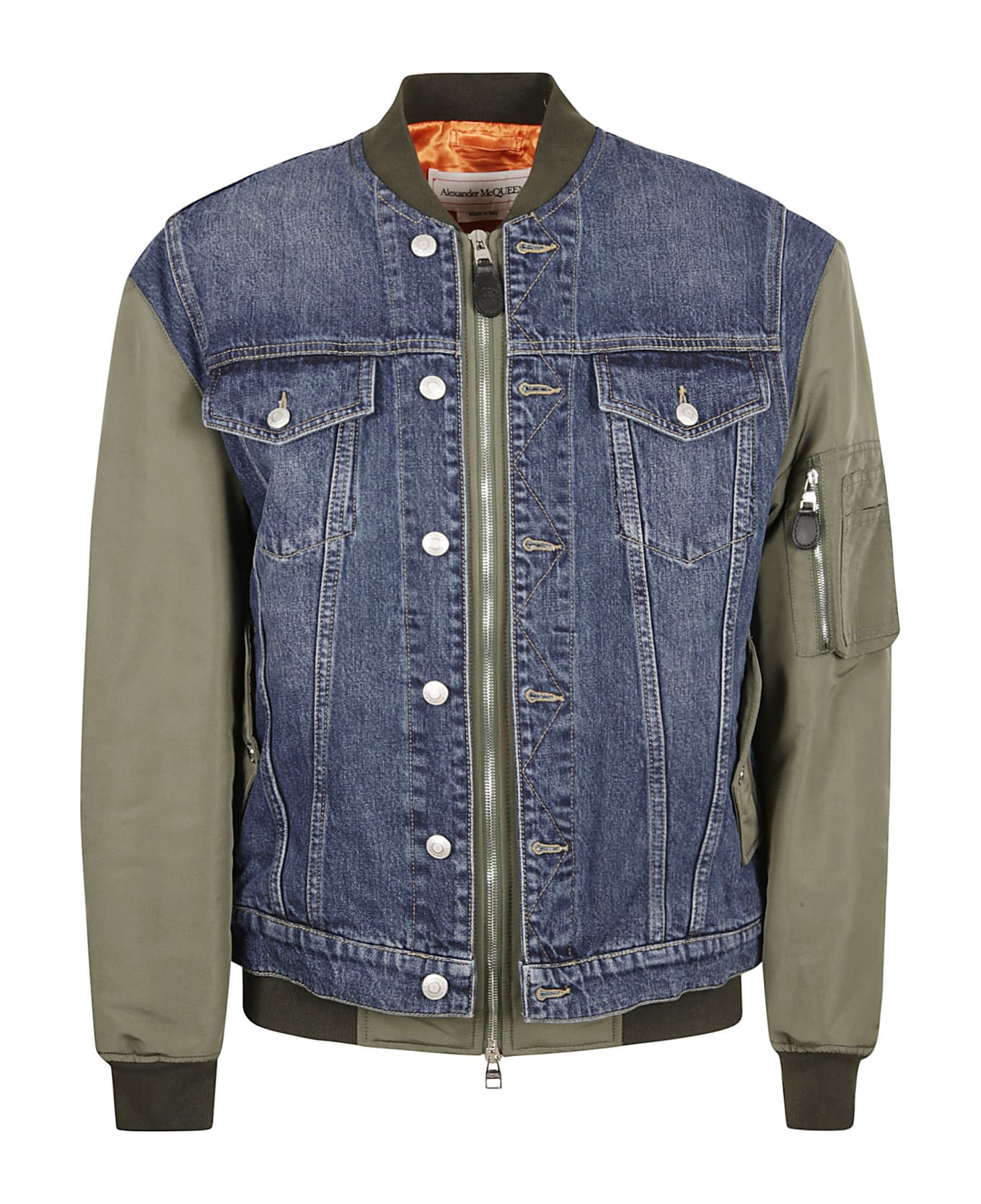 Alexander McQueen Denim Bomber - Indigo/Khaki