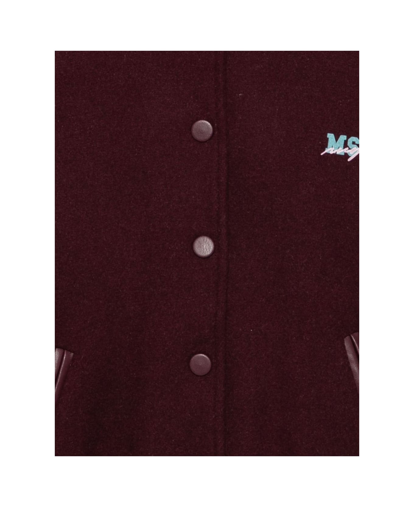 MSGM Kids Cotton Bomber Jacket - Bordeaux